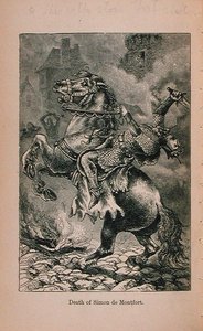 Morte de Simon De Montfort (1150-1218) ilustração de Little Arthurs História da França: dos primeiros tempos à queda do segundo Império publicado em 1899